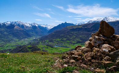 view of Valley of Argeles-Gazost, Pyrenees, France