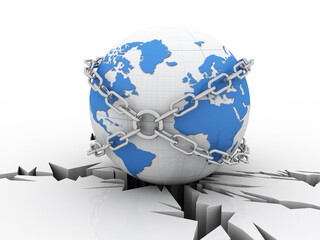 Fototapeta premium 3d rendering world protection concept