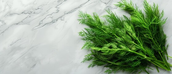   White marble countertops showcasing lush green foliage
