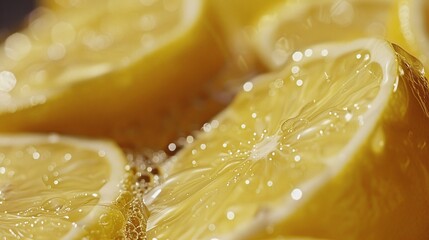 close-up of fresh juicy lemons showcasing ripe and vibrant yellow color capturing the citrus texture and tangy