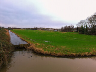 Fields in the Zuidplaspolder at Nieuwerkerk where municipality Zuidplas planned a refugee Shelter