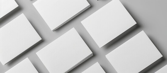 Business cards that are blank set against a grey backdrop
