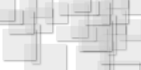 White and grey abstract technology banner design. Business concept geometric white and gray squares Pattern texture background. You can use for add, poster, design artwork, template, banner, wallpaper