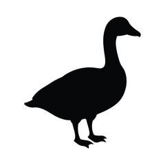 silhouette of a goose on white