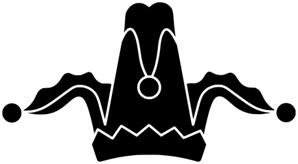 jester illustration clown silhouette joy logo humor icon comic outline fool party hat happy festival joke fun crown day shape joker costume comedy for vector graphic background