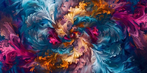 Swirling Kaleidoscope of Colors: Chaos and Harmony in a Mesmerizing Dance - obrazy, fototapety, plakaty