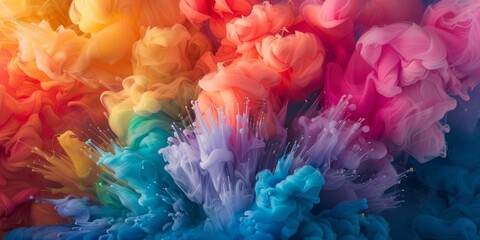 Vibrant swirls of pigment creating a mesmerizing display of color theory - obrazy, fototapety, plakaty