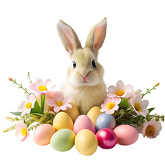 Fototapeta na wymiar easter egg with rabbit 3d illustration