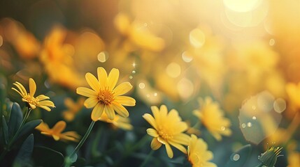 macro shot of yellow flower showing delicate petals and vibrant floral detail creating a natural and colorful background