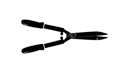 Fototapeta premium power-lever softgrip hedge clipper , black isolated silhouette
