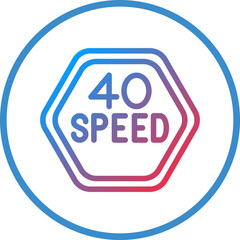 Vector Design 40 Speed Limit Icon Style