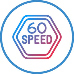 Vector Design 60 Speed Limit Icon Style