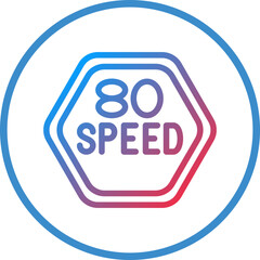 Vector Design 80 Speed Limit Icon Style