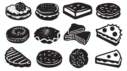 Biscuit Icon Silhouette Illustration. Pastry Bakery 