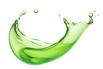 Splash of green liquid isolated on transparent background.