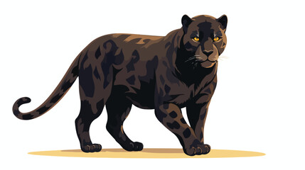 Black Panthera flat vector isolated on white background