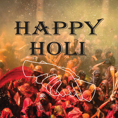 Vector illustration of  Happy Holi background card design for color festival of India celebration greetings
