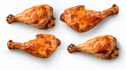 Fried chicken leg isolated on white background  Chicken thighs Chicken drumsticks fresh Fried chicken