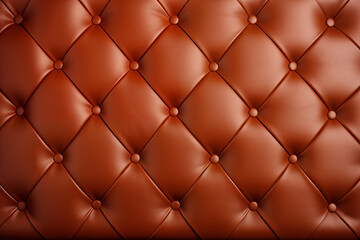 Brown leather upholstery chair with buttons pattern background.