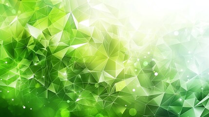 vibrant green polygon background with glowing light and smooth texture design
