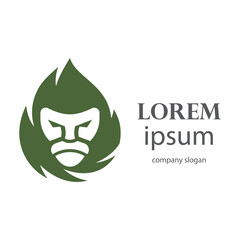 primate monkey animal face logo design