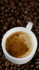 white cup with instant coffee