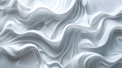 Obraz premium clean and minimal white wave texture background with abstract design, featuring a smooth and dynamic flow