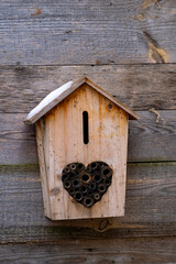 Hôtel à insecte en hiver