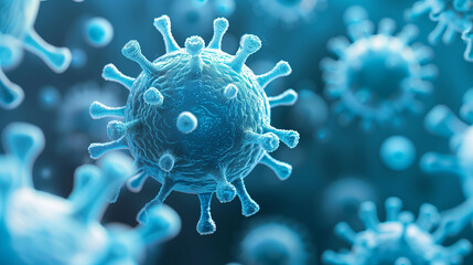 Microscopic virus close-up view