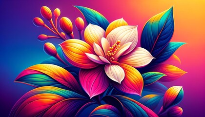 Vibrant Colorful Jasmine Flower.