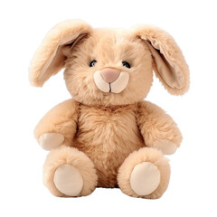 A Cute stuffed little bunny toy, isolated on white background cutout.