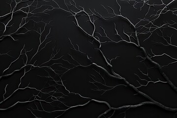 Wavy branches with no leaves isolated on a black background