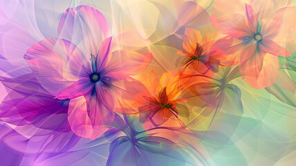 Fototapeta na wymiar bountiful flowers abstract shapes