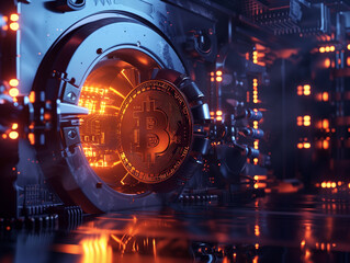 Concept image of a Bitcoin vault - 766870151