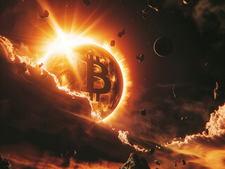 Bitcoin burning planet - 766870184