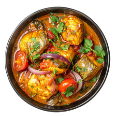 Indian-style fish curry, with tender fish fillets simmered in a rich and aromatic curry sauce with tomatoes, onions, and spices