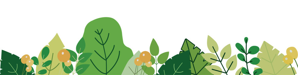 A tropical pattern in a vector on a white background. Vector of green tropical leaves on a white background. Yellow berries . Eco-concept, concept. Put your logo on it. Vector graphics.