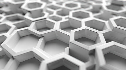 3D Illustration of Nanotech in Hexagonal Formation