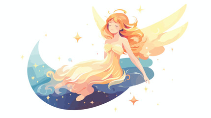 Obraz na płótnie Canvas Celestial fairy isolated on white background flat vector