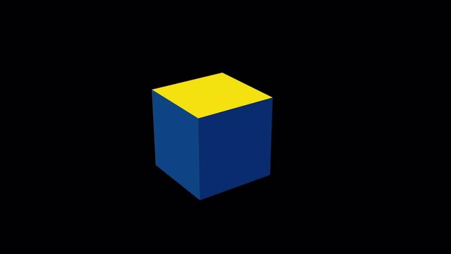 3D cube open and close animation, concept, ideas, 4k, transparent background with Alpha channel, loopable element