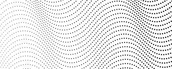Halftone monochrome background with flowing dots