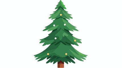 Christmas Tree Green Flat Icon On White Background flat