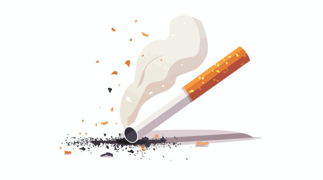Cigarette smoking isolated not good flat vector 
