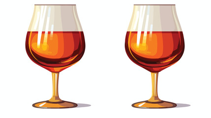 Cognac Glasses flat vector isolated on white background