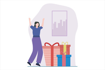 Obraz premium Birthday Party Flat Design Illustration