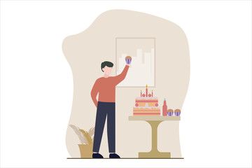 Birthday Party Flat Design Illustration