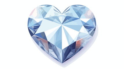Crystal Heart flat vector isolated on white background