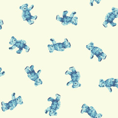 Continuous seamless pattern of cute bear illustrations,,