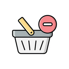 Color Line Remove From Cart vector icon