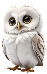Obraz premium baby owl in white background
